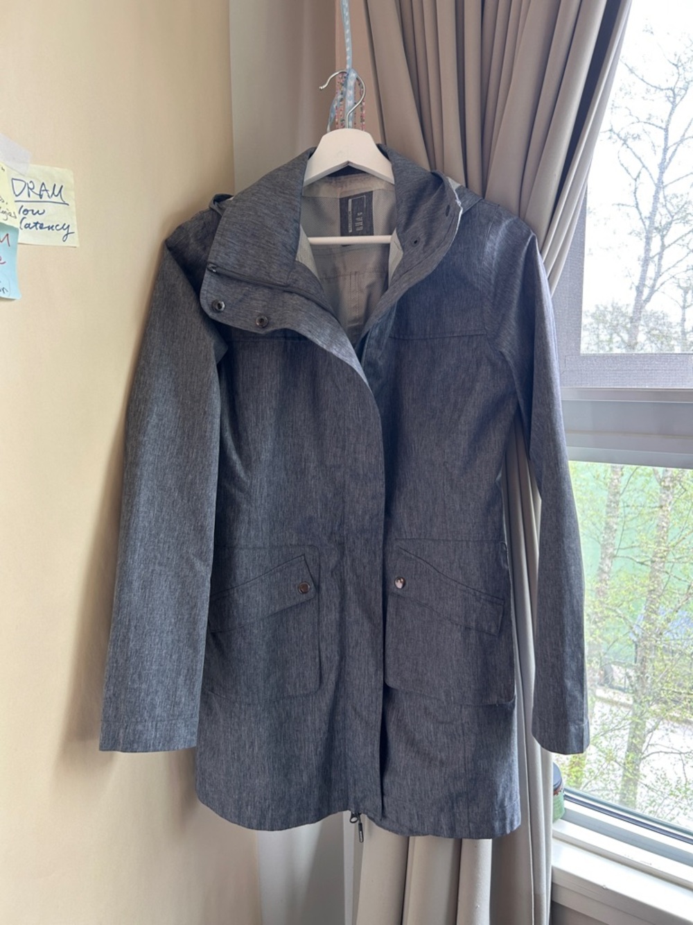 ☔️Water Repellent 🌱Charcoal Hooded Trench Coat | Shell Coat